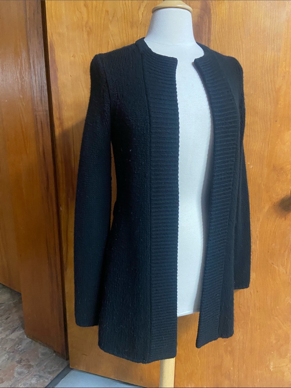 J CREW Thick Cashmere Women's Black Open-Front Knit Cardigan S or M
